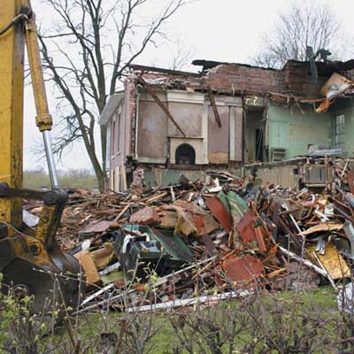 site of demolished greek revival house