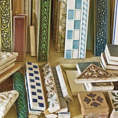 create a vintage tile tabletop like ours