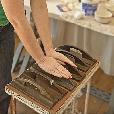 weigh down the tiles while the mastic dries