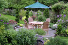 beautiful garden with patio