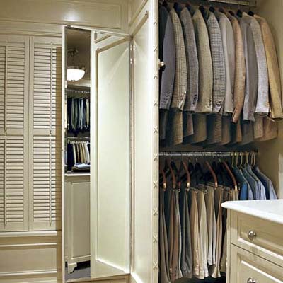 mirror in dressing closet remodel