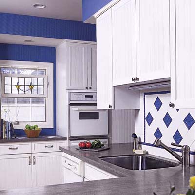 blue kitchen
