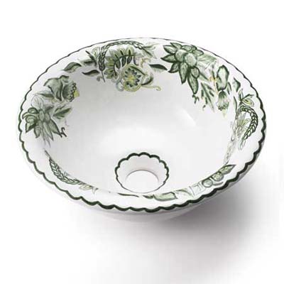 flower-painted porcelain wash basins