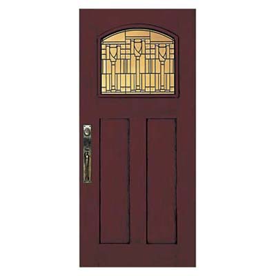 long-lasting leaded glass insert on a fiberglass door