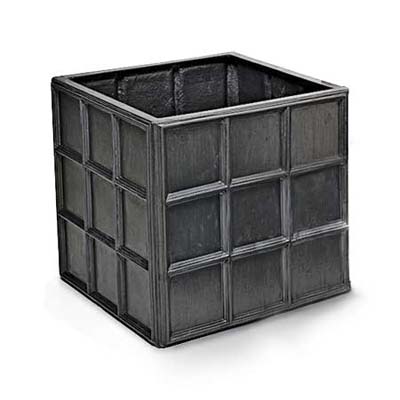 molded-fiberglass replica of an lead box antique planter