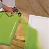 Alternate application is to Spray the paint on Kitchen Cabinet