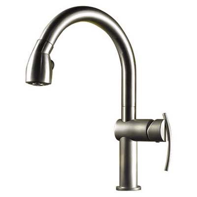 minimalist faucet with pull-out hose