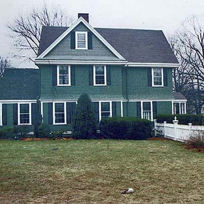 side lawn before the additions were made