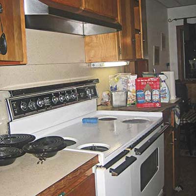 the range was swapped for a gas cooktop and a wall oven