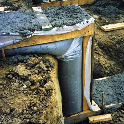 poured concrete footing, foundation