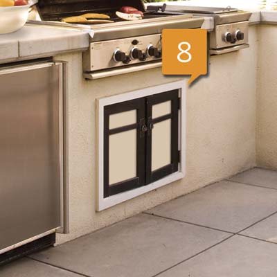storage cabinet for an outdoor kitchen