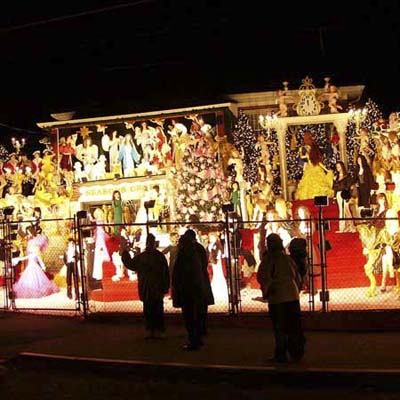 over the top christmas lights and holiday decorations