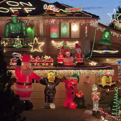 over-the-top christmas lights and decorations