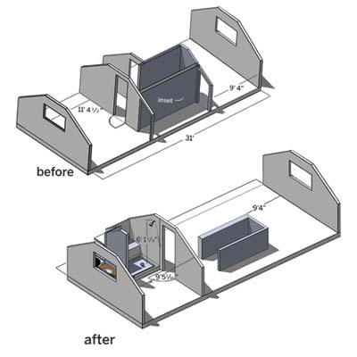 sketch from computer software of attic remodel
