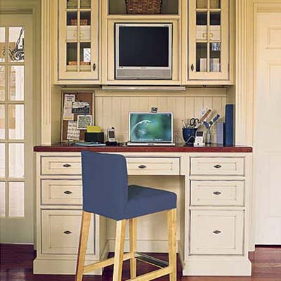 home office desk chair and computer