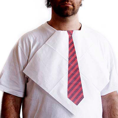 napkins with neckties printed on them