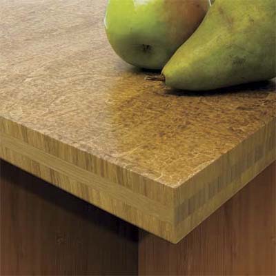 pears sitting on an installed teragren bamboo counter