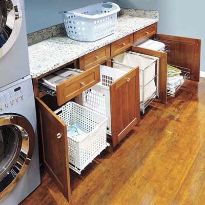laundry room organized with the armstrong laundry center