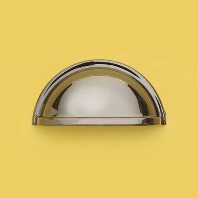 high shine cupped bin pull