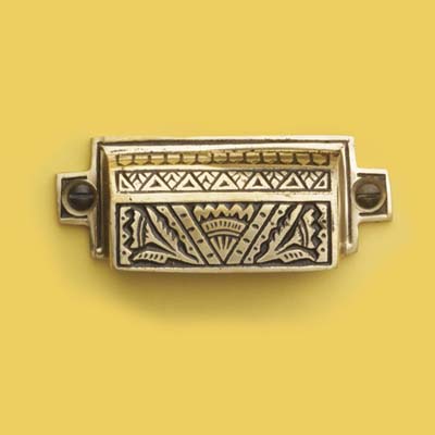 bronze bar bin pull in the Eastlake Victorian style