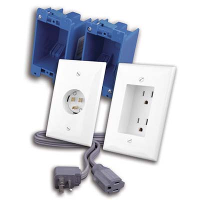 examples of recessed outlets to help conceal wires around the home