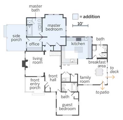 floorplan of the newly remodeled downstairs