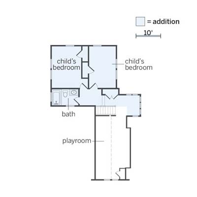 floorplan of the newly remodeled upstairs