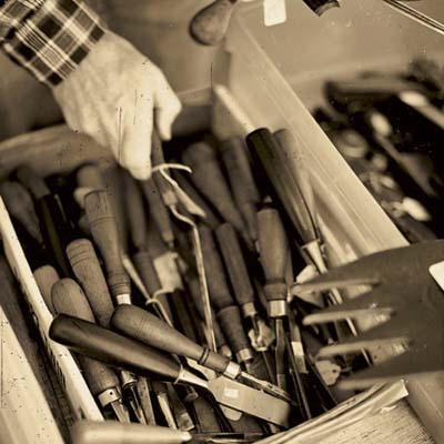 chisels at the brimfield antique show in massachusetts