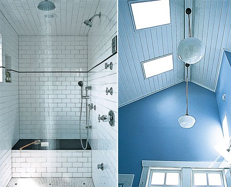 country bathroom, high ceilings