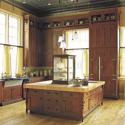 A post office turned into luxury home. This is a massive island in a 20x20 feet kitchen once a mail sorting area