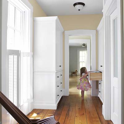 enfilade dressing area in remodeled second floor 