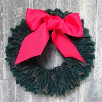 wool fabric wreath