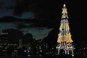world's largest christmas tree floating in Brazil
