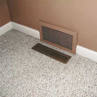 cold return installed directly below a heating vent