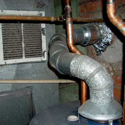 an air return vent cut into the furnace air return duct to draw cold air out of the furnace room