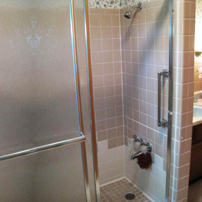 bath tub converted to shower with foot wash seen on home inspection
