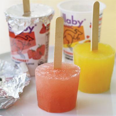 yogurt cups used to make an ice pop mold