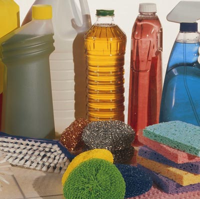 various home cleaning products