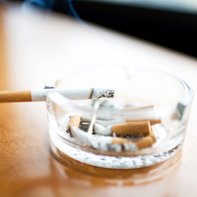 ash tray with used cigarettes