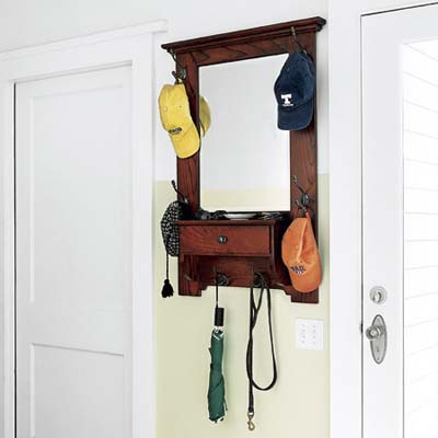 entryway with wall-mounted leash organizer