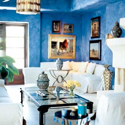 a family room made over in Marrakech style