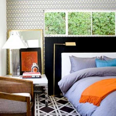 a bedroom made over in a Hollywood Hills style