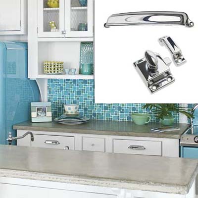 chrome cabinet pulls and latches