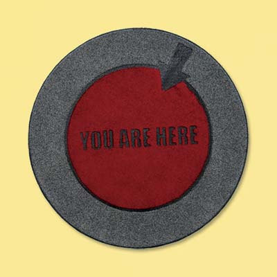 recycled rubber and nylon you are here doormat; welcome mat