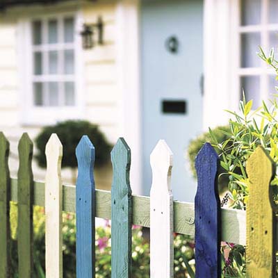 multi-colored fence pickets