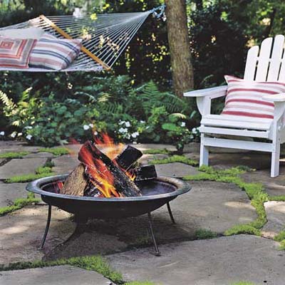 outdoor fire pit on patio