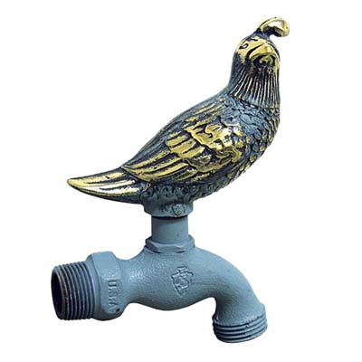 large brass quail outdoor faucet