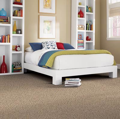 room with eco friendly wall to wall carpet made from plastic bottles