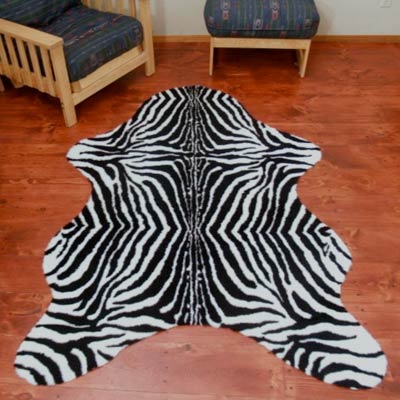 faux zebra area rug 