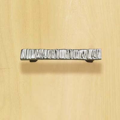 zinc bar pull with a satin nickel finish for cabinets and drawers